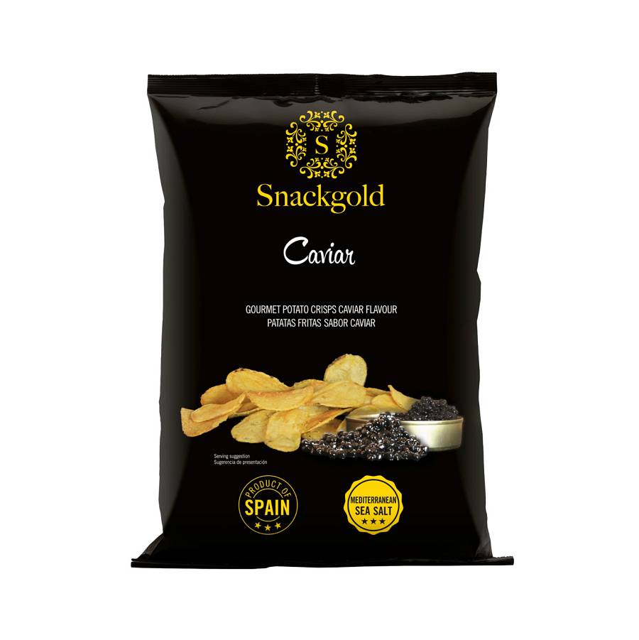 Snackgold Πατατάκια με Γεύση Μαύρου Χαβιαριού (Caviar) 125γρ.